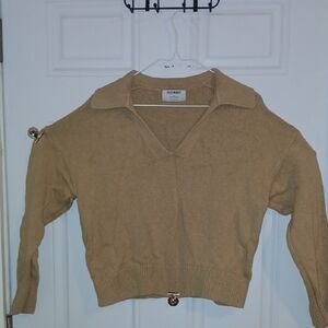 Old Navy Women's Collared Sweater in Tan